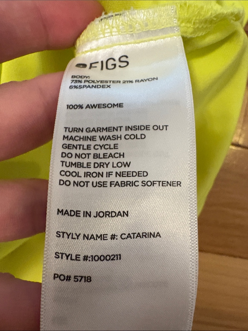 Figs Neon Yellow Scrub Set with Blue Drawstring (large) - Picture 5 of 10